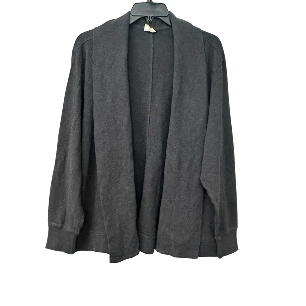 Pact Cardigan XL Black Long‎ Line Sweater Open Pockets Organic Cotton #G6-6